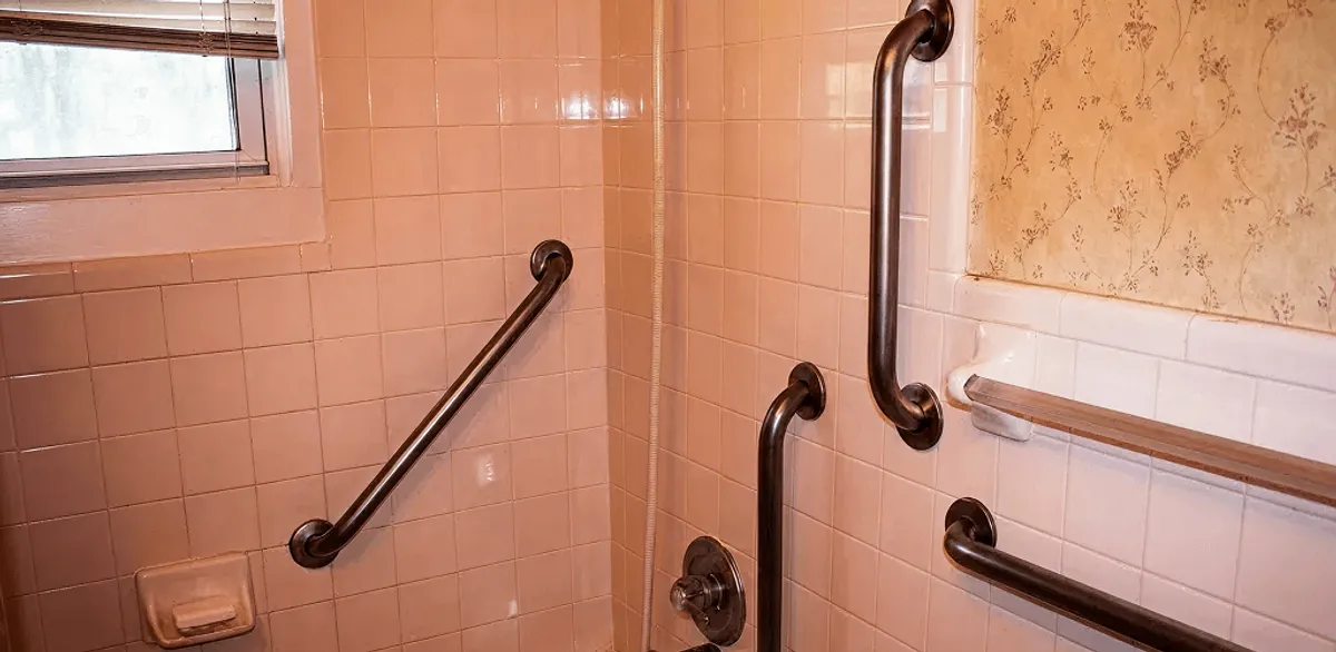 Shower grab bar installation for bathroom safety and accessibility in Jackson, MS